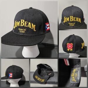 Jim Beam Whiskey Bourbon Heritage Mens Snapback‎ Hat Cap OS Adjustable